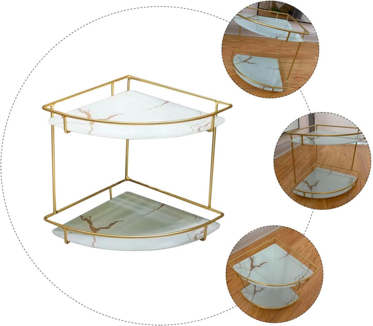 Triangular Corner Shelf and Desktop Storage Rack for Bathroom Kitchen Bedroom Space-saving Makeup Organizer Vanity and Skincare Product Holder