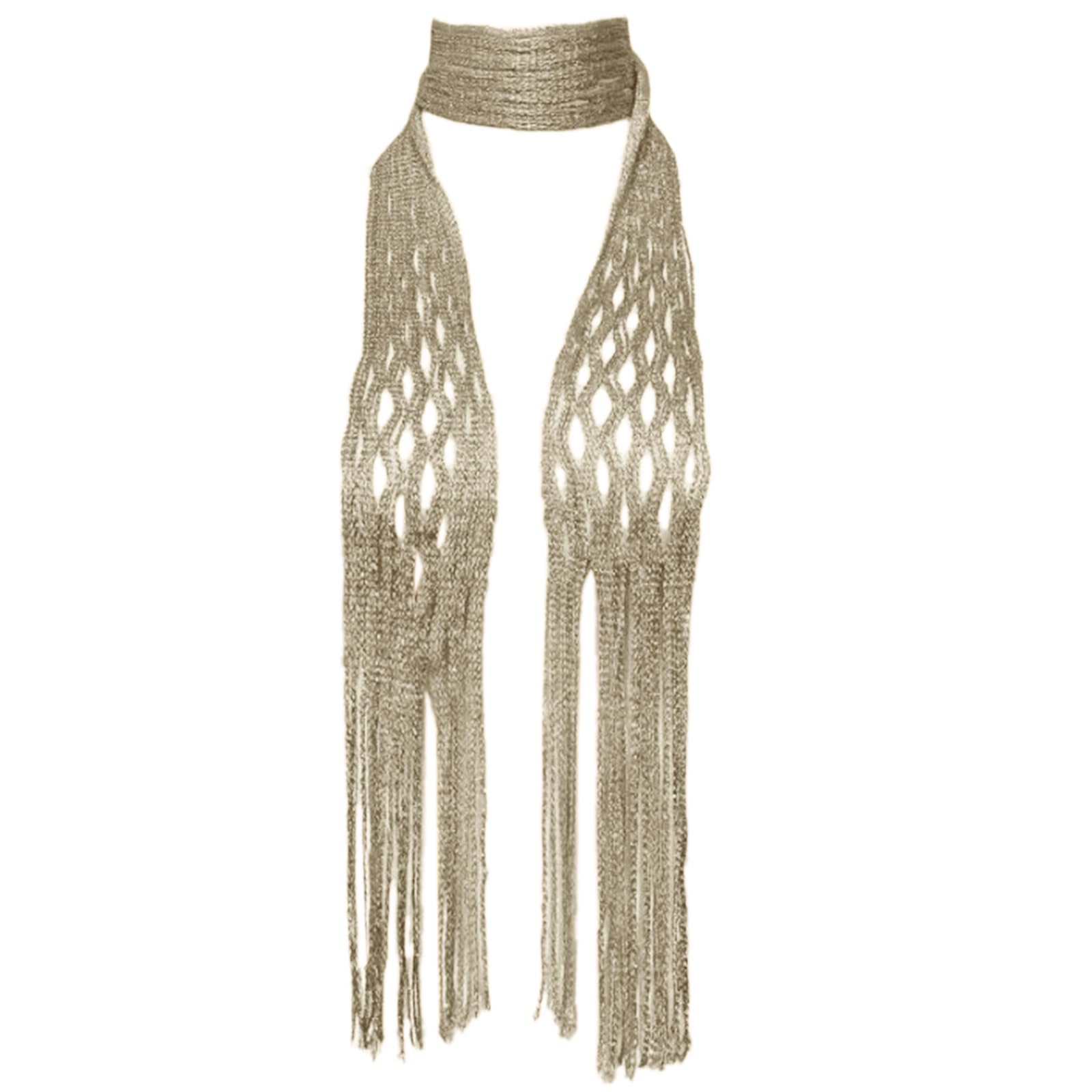 Greabuy Women's Gold Scarves For Skinny Scarf Thin Choker Knit Belt Stripe Long Tie Scarf Bag Handle Wrap Shawls And Wraps For Scarf Gifts