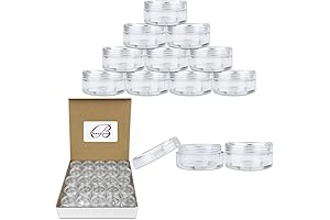 50-Piece 5g Acrylic Clear Round Makeup Container Set