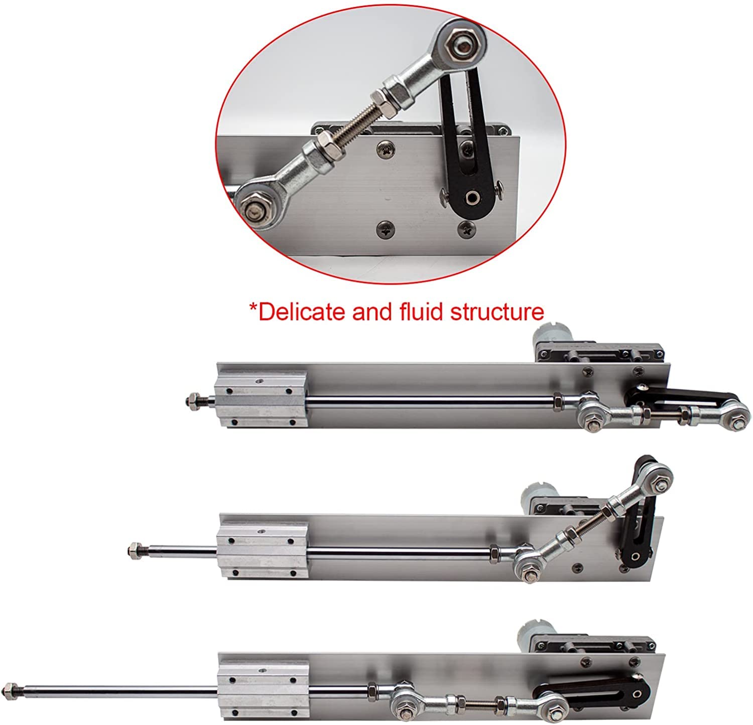 IDili Reciprocating Linear Actuator – Telescopic Push-Pull Rod, Adjustable Stroke 20–120mm, Speed Control, AC 100–240V, Aluminum Alloy