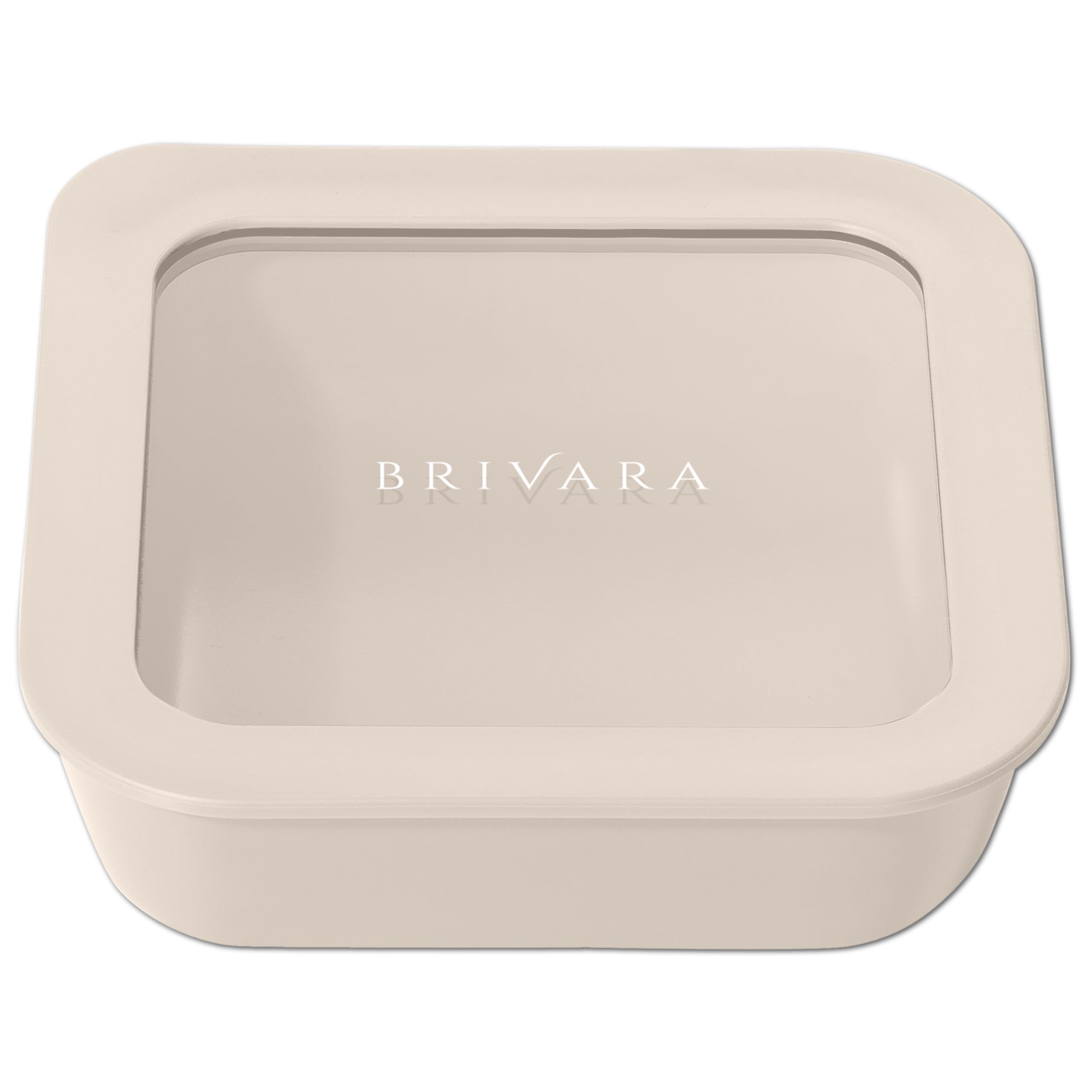 Glass Food Storage Container &amp; Lid, 2.5-Cup Square, Crema