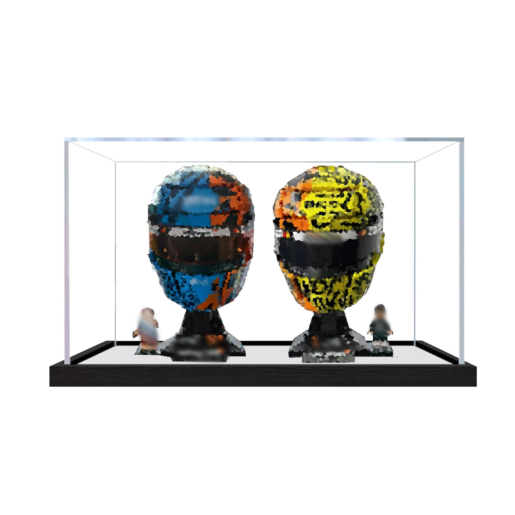 Acrylic Display Case for Le-go 43017/43023 Helmet Model, Dustproof Display Box (display box only) (StyleC 2mm)