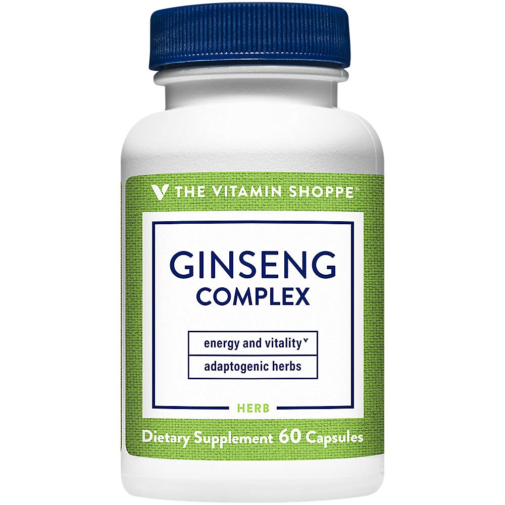 The Vitamin Shoppe Ginseng - Energy Support, Mental Clarity & Adaptogenic Wellness (60 Capsules) 60 Count (Pack of 1)