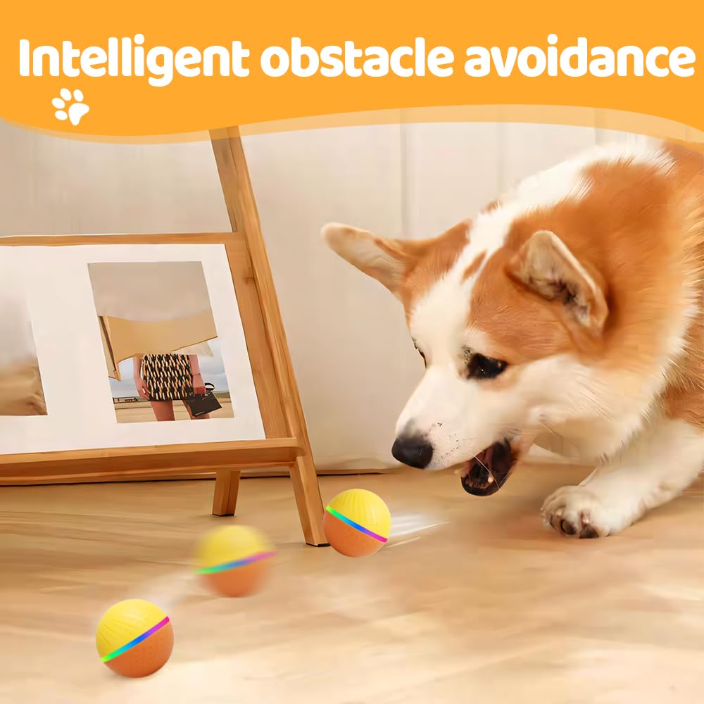 DONGKER Balle Interactive pour Chien,Jouet Intelligent et Étanche,Batterie Intégrée de 500 MAh,pour Petits,Moyens et Grands Chats