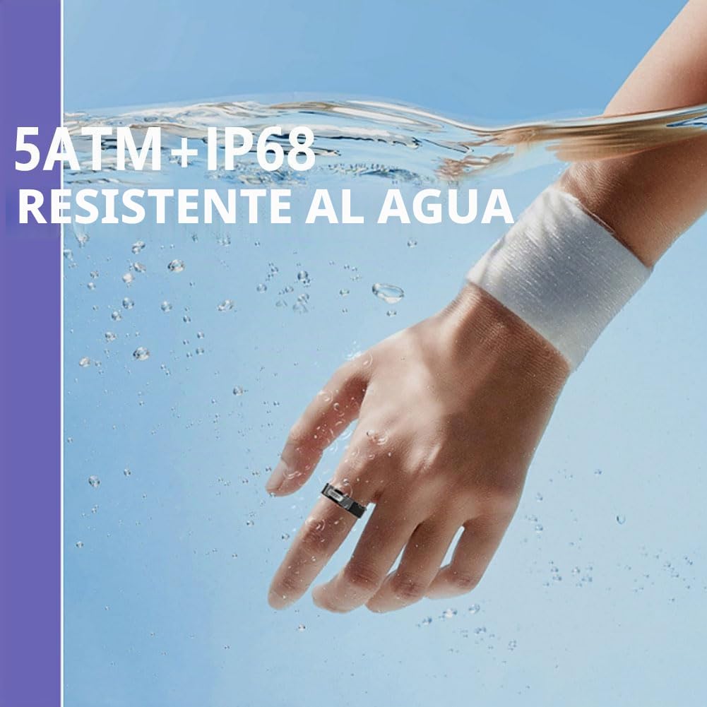 Anillo Inteligente para Hombre Y Mujer, Anillo de Fitness con Monitor de ECG Recuento De Pasos MonitorizacióN del SueñO PresióN Arterial Y Frecuencia Cardíaca Control Remoto de La CáMara 11#