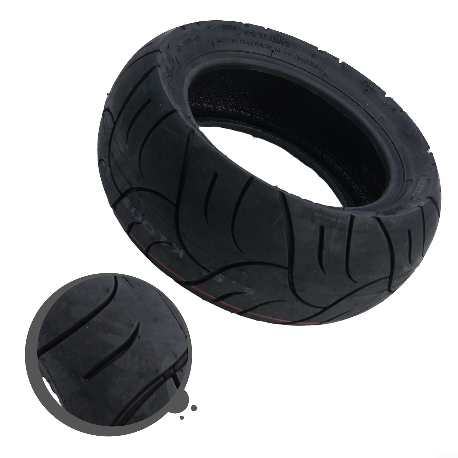 Pneumatico senza camera d'aria da 11 pollici 100/55-6,5 per Dualtron Ultra2 per scooter elettrico Kaabo Shock Absorption Gomma di ricambio nero 265x104mm Facile installazione Lunga durata della vita