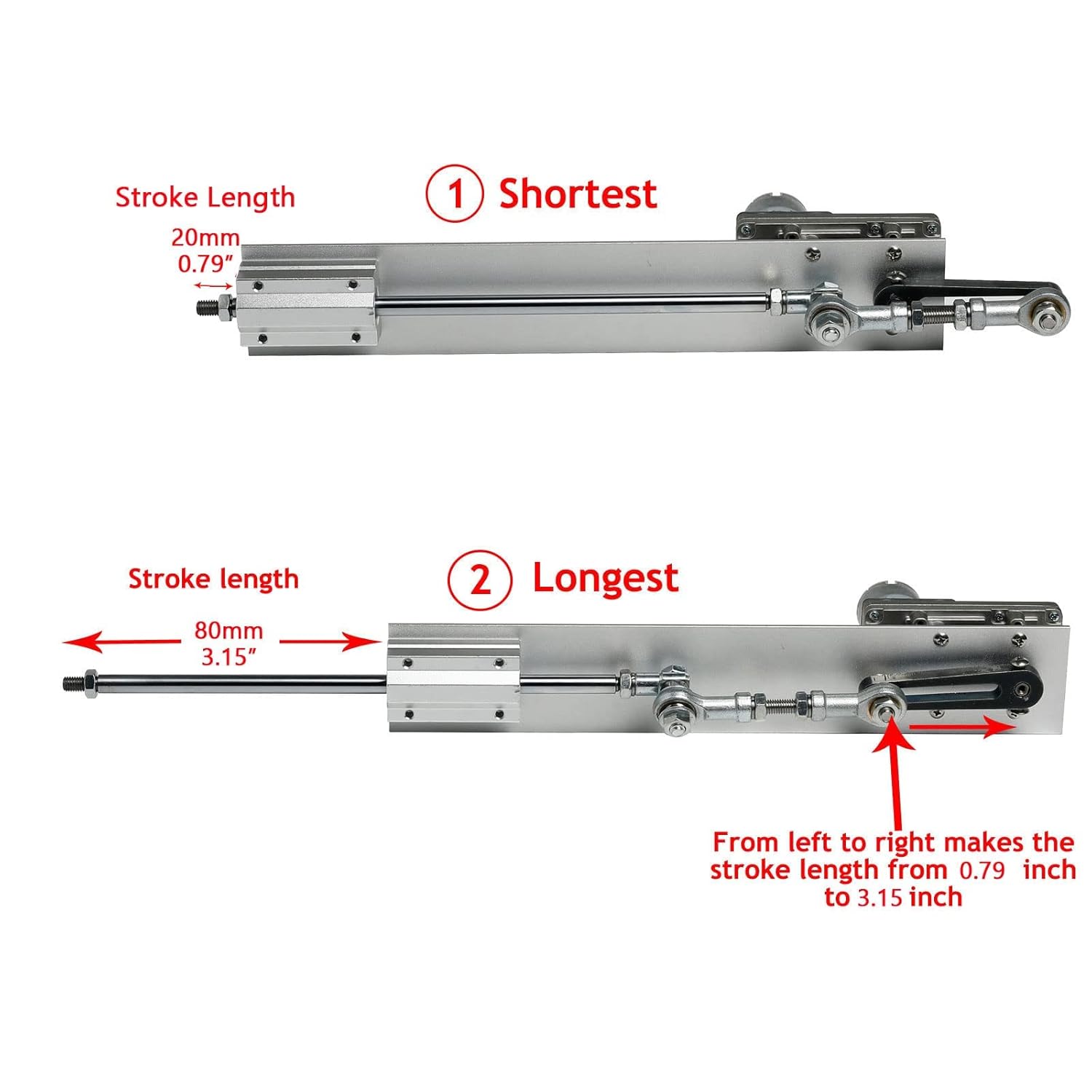 Adjustable Stroke Linear Actuator with Variable Speed and Speed
