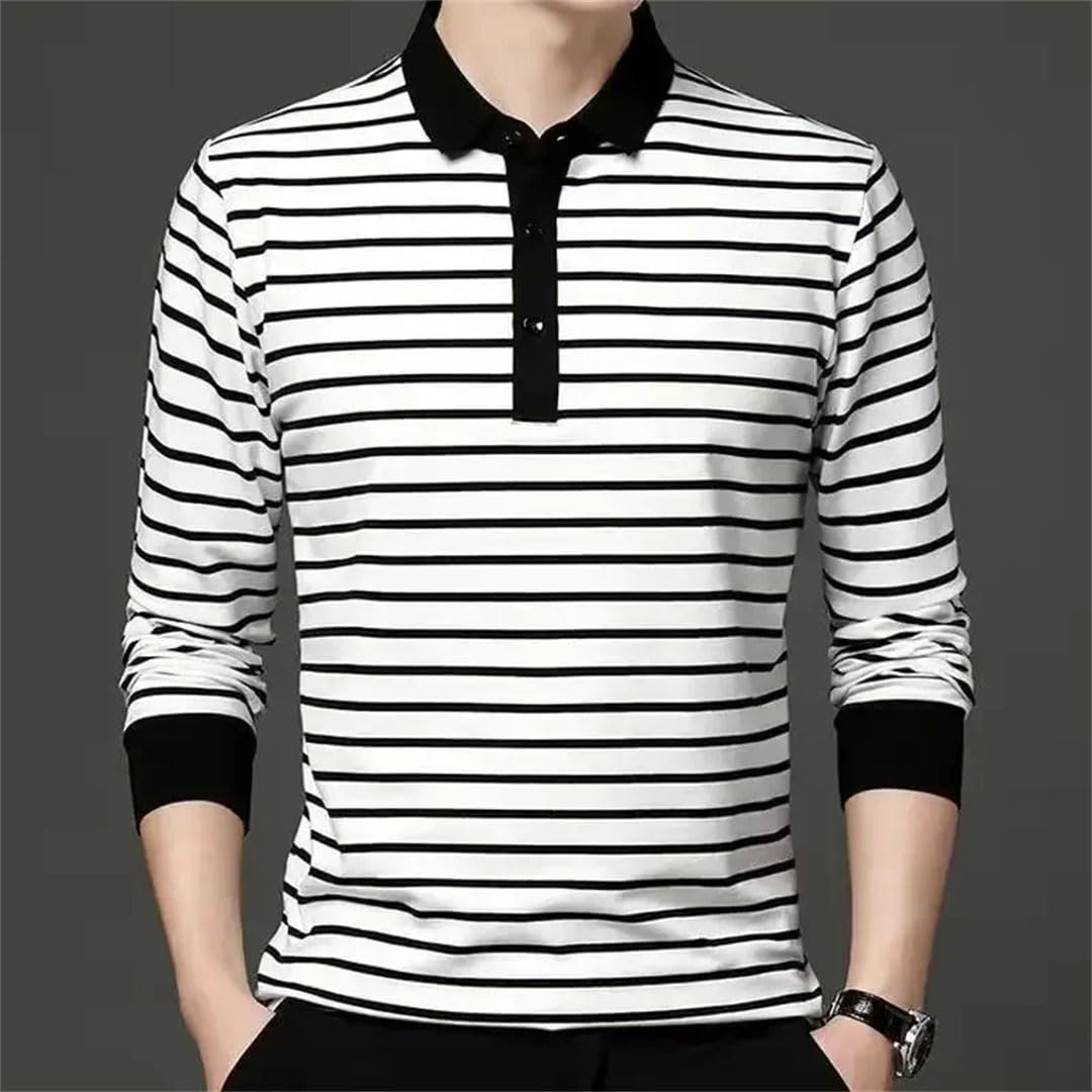 Camisa polo de manga larga para hombre, con cuello tipo polo, para golf, ropa de trabajo