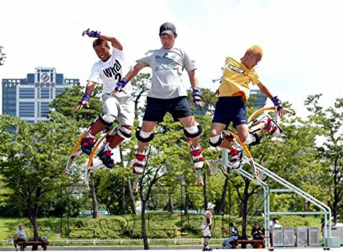 Esebiz Skyrunner - Trampoli da salto da uomo, per ragazzi, 90-110 kg, colore: nero