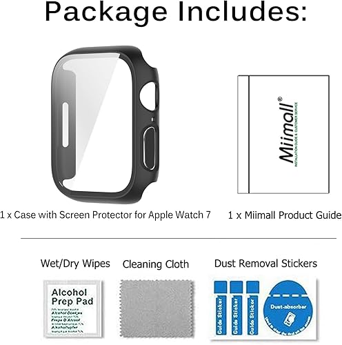 Miniatura 8 de Miimall Funda compatible con Apple Watch Series 3 de 1.654 pulgadas con protector de pantalla antiarañazos, a prueba de golpes, policarbonato duro y
