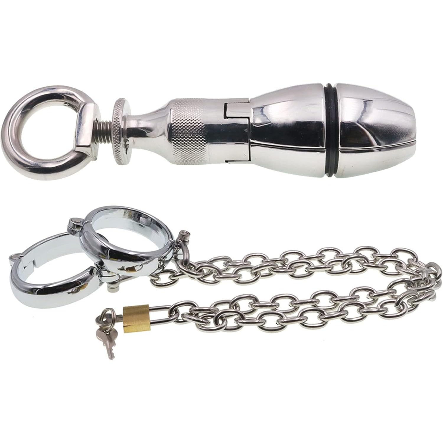 Manette in acciaio inossidabile con dilatatore anale bloccabile, plug anale con blocco anale, set di bondage SM, giocattoli sessuali erotici for uomini e donne(Männer)