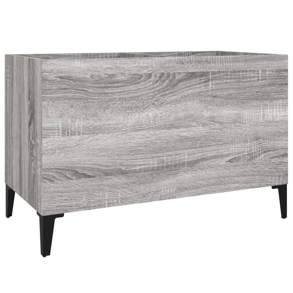 Porta Dischi Vinile, Mobile Ingresso, Mobile Porta Vinili, Mobile Soggiorno Moderno in Legno Multistrato Grigio Sonoma 74,5x38x48 cm