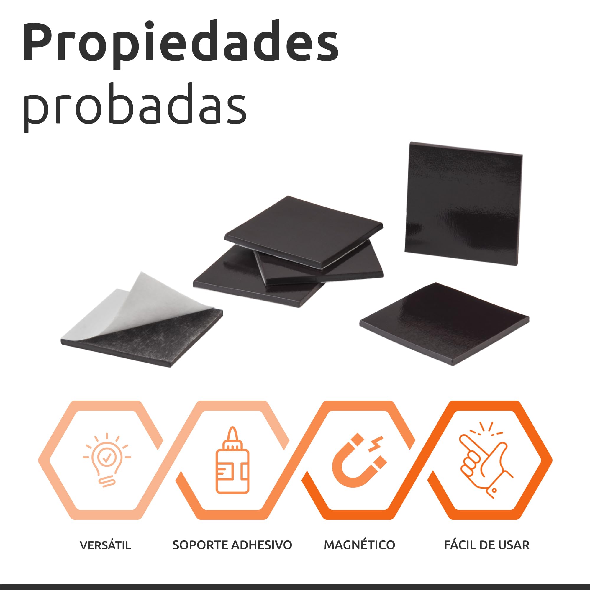 ECENCE Placas Magnéticas Autoadhesivas 100 Piezas Mini láminas magnéticas 20x20x1,2mm Imanes Adhesivos para fotografías Posters o Notas
