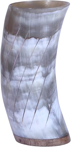 Miniatura 3 de Buddha4all Juego de 2 tazas de cuerno vikingo ceremonial de 6 pulgadas, taza de regalo de vino de cerveza, recipiente de inspiración medieval