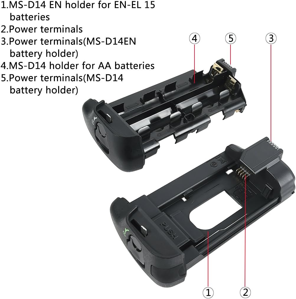 DSTE Replacement for Pro IR Remote MB-D16 Vertical Battery Grip Compatible Nikon D750 SLR Digital Camera as EN-EL15
