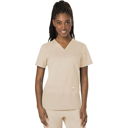 Cherokee Medical Women's Scrub Top V-Neck Modern Classic Fit with 3 Pockets, Ultra Soft and 2-Way Stretch Fabric - WW620