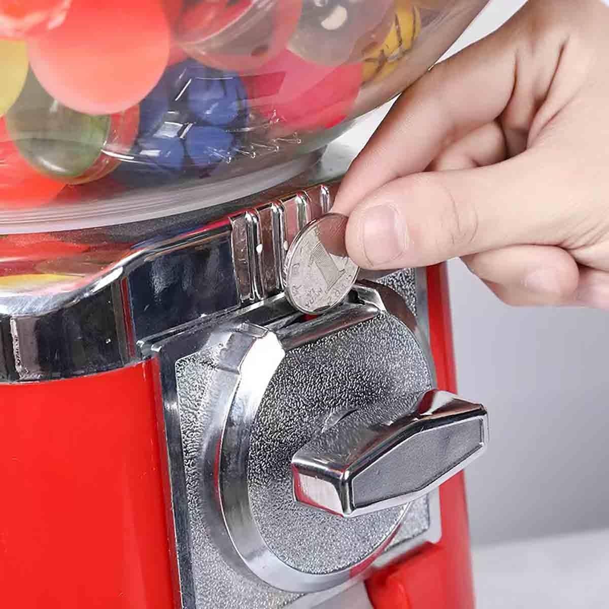 Candy Gumball-Automat. Großer Kaugummiautomat | Kommerzieller Bonbon-Kaugummiautomat, 100 leere Kugeln, 30 Edelstahlmarken(Green)