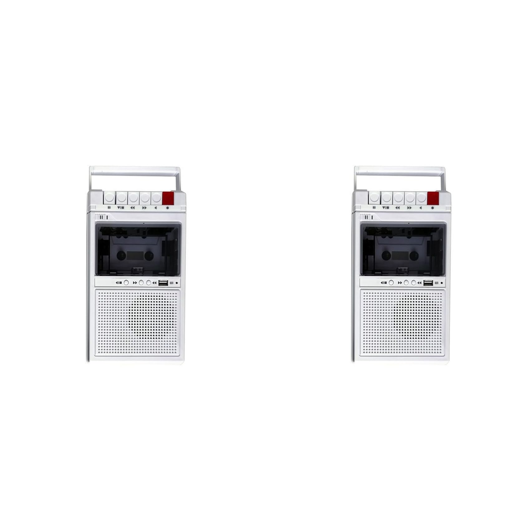 2 x nagrywarka kasetowa i odtwarzacz w stylu retro, obsługuje nagrywanie wewnętrzne i zewnętrzne oraz transkrypcję USB