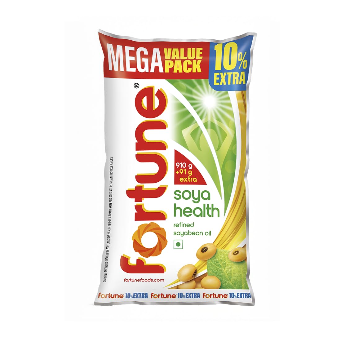 Refined Soybean Oil, 910g+91g/870gm Pouch (Weight May Vary)