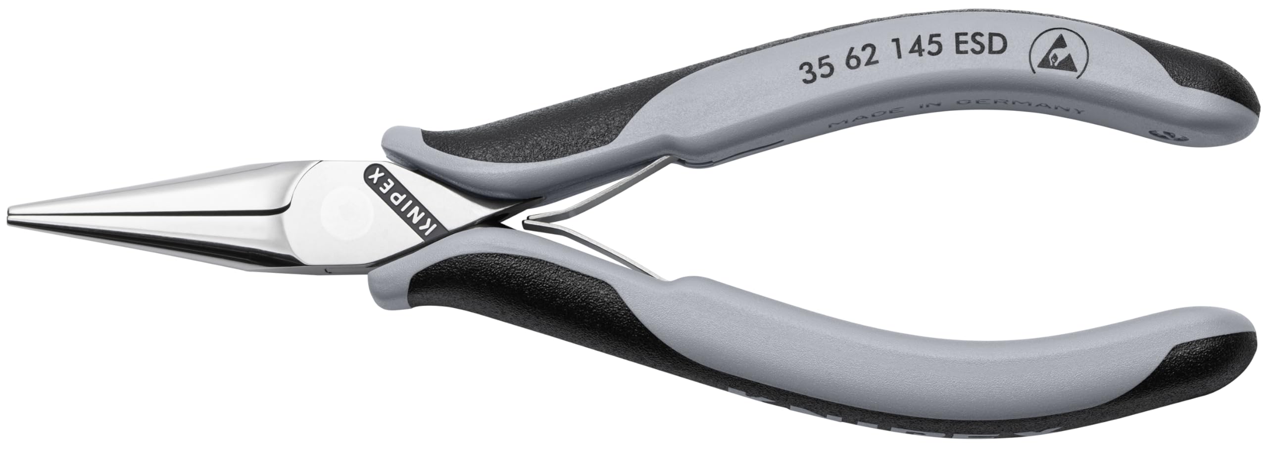 KNIPEX Szczypce ESD dla elektroników ze złączem wsuwkowym polerowana na wysoki połysk z osłonkami wielokomponentowymi 145 mm, 35 62 145 ESD