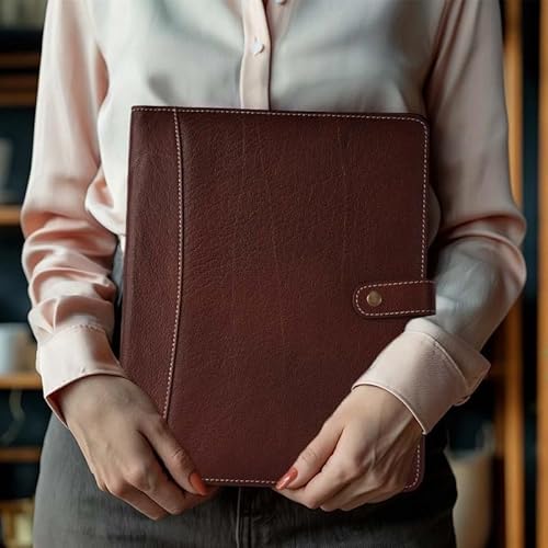 image for Leather Village Leather Portfolio Organizer - Professional Business Pa