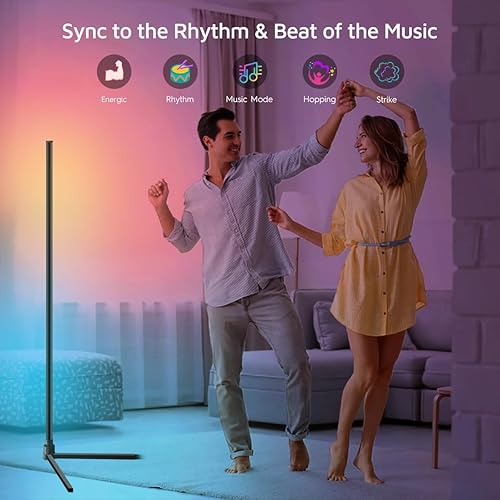 Miniatura 4 de RGBWW - Lámpara de esquina que cambia de color para sala de estar, compatible con Alexa, Google Home, control remoto de aplicación WiFi, 2700k-6500k