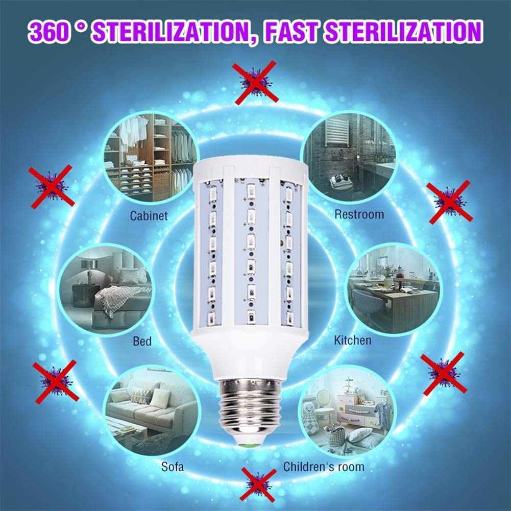 12W UV Esterilizador de los bulbos de lámpara, lámparas portátiles ultravioleta UVC maíz artefacto de iluminación para el filtro de aire del hogar Viajes,Lamp + remote control