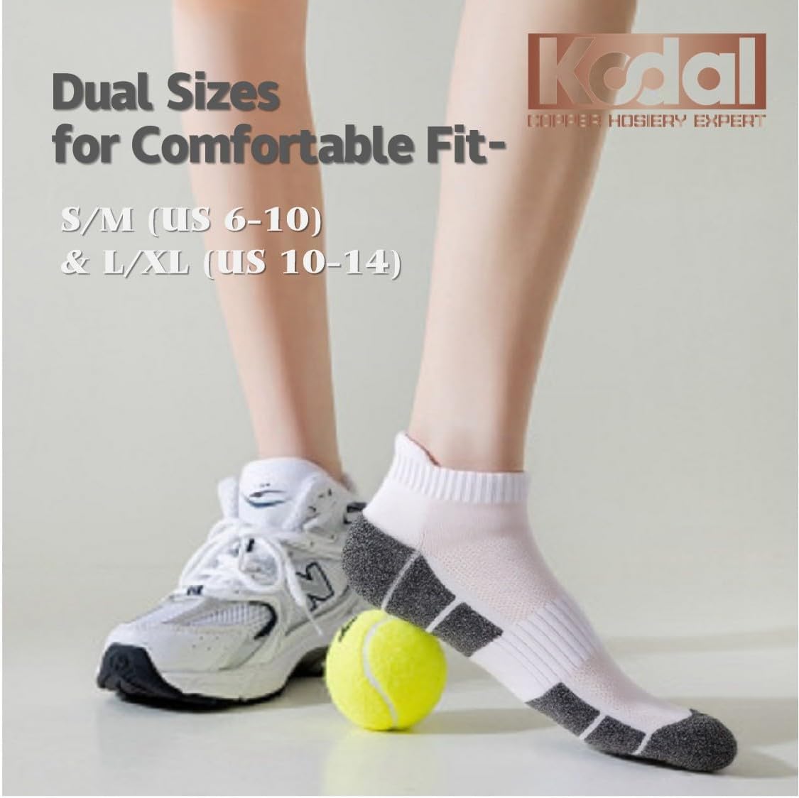 Kodal Copper Infused Compression Socks Men Women - Moisture Wicking Odor Free Cushioned Running Socks (6-Pairs) - Image 2