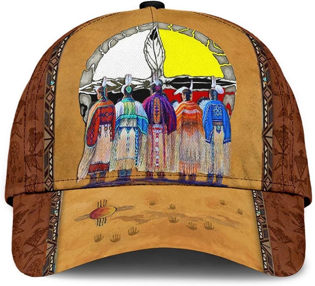 CapBestify Native American All Over Print Cap Classic Caps Curved 3D