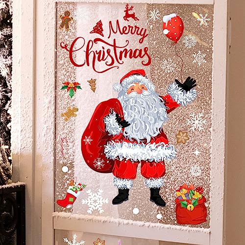 Autocollants muraux de Noël amovibles : sticker vitre flocon de neige pour porte