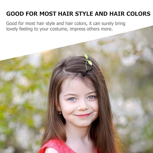 Miniatura 4 de FRCOLOR 40pcs Bean Sprout Hair Clips Cute Green Plant Hair Barrettes Little Grass Hairpins Funny Headwear Hair Accessories for Women Girls Kids Party