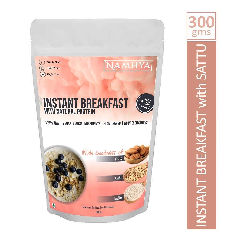 Namhya - Sattu Instant Breakfast Cereal - 300g (Pack of 1) - High Protein, Boosts Energy, Aids Digestion - Roasted Bengal Gram (Sattu) - 100% Natural, No Preservatives - For Strength & Gut Health - Image 2 thumbnail