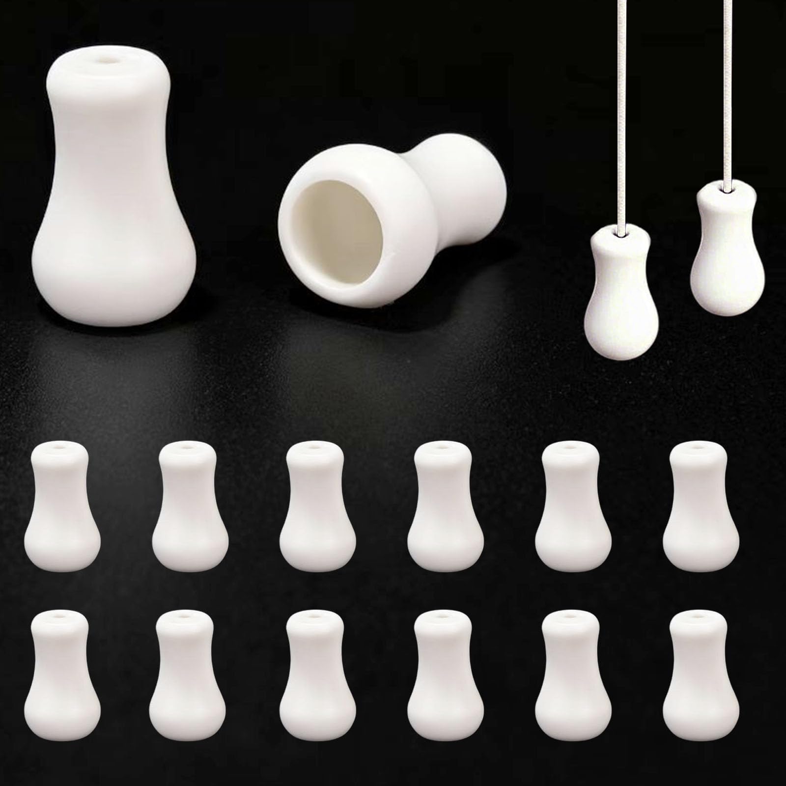 Cord Knob Tassels 12 Pack, Blind Plastic Pull Cord Tassel Knobs Replacement