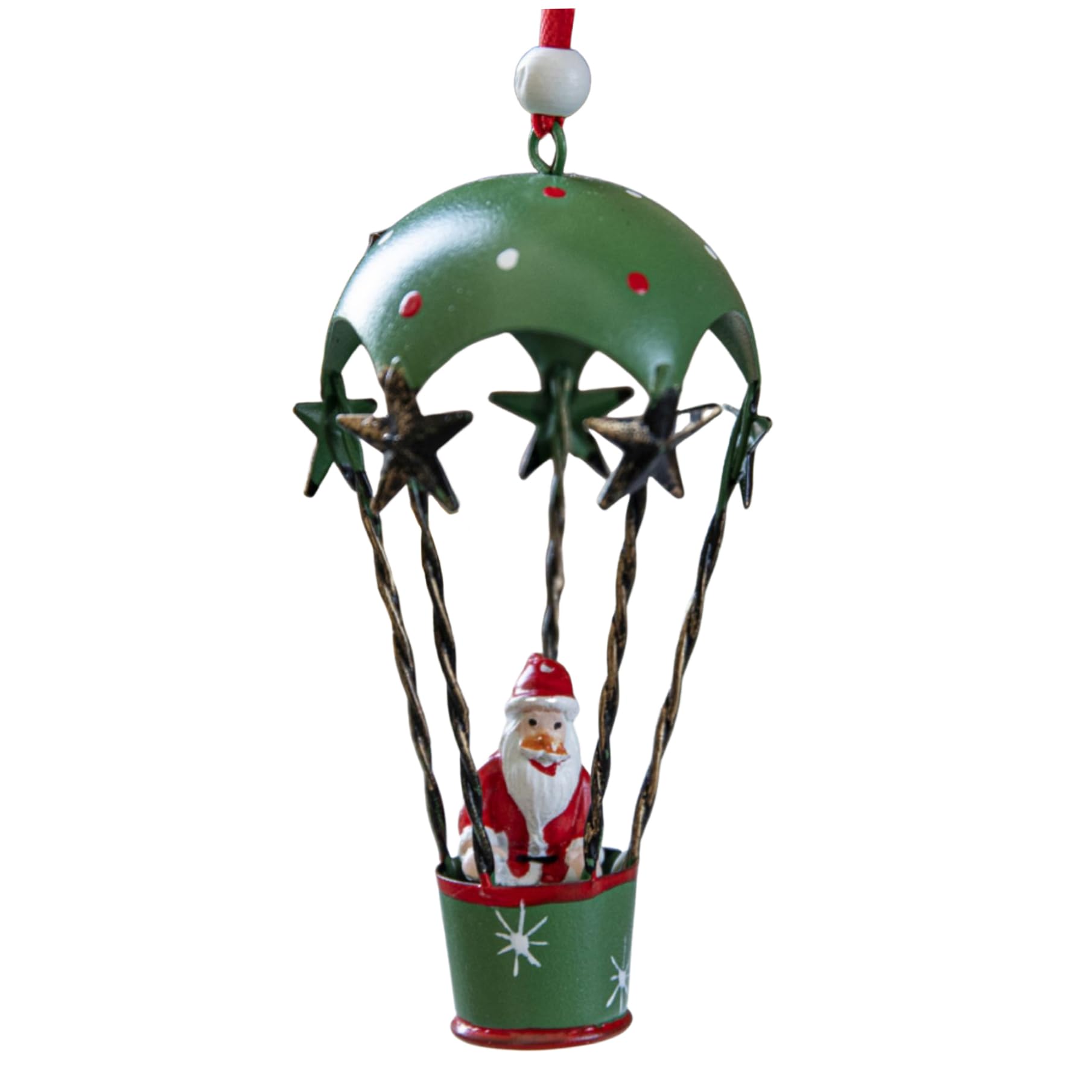 Globo de aire caliente de Papá Noel, adorno colgante de hierro de 4.3x2.2 pulgadas