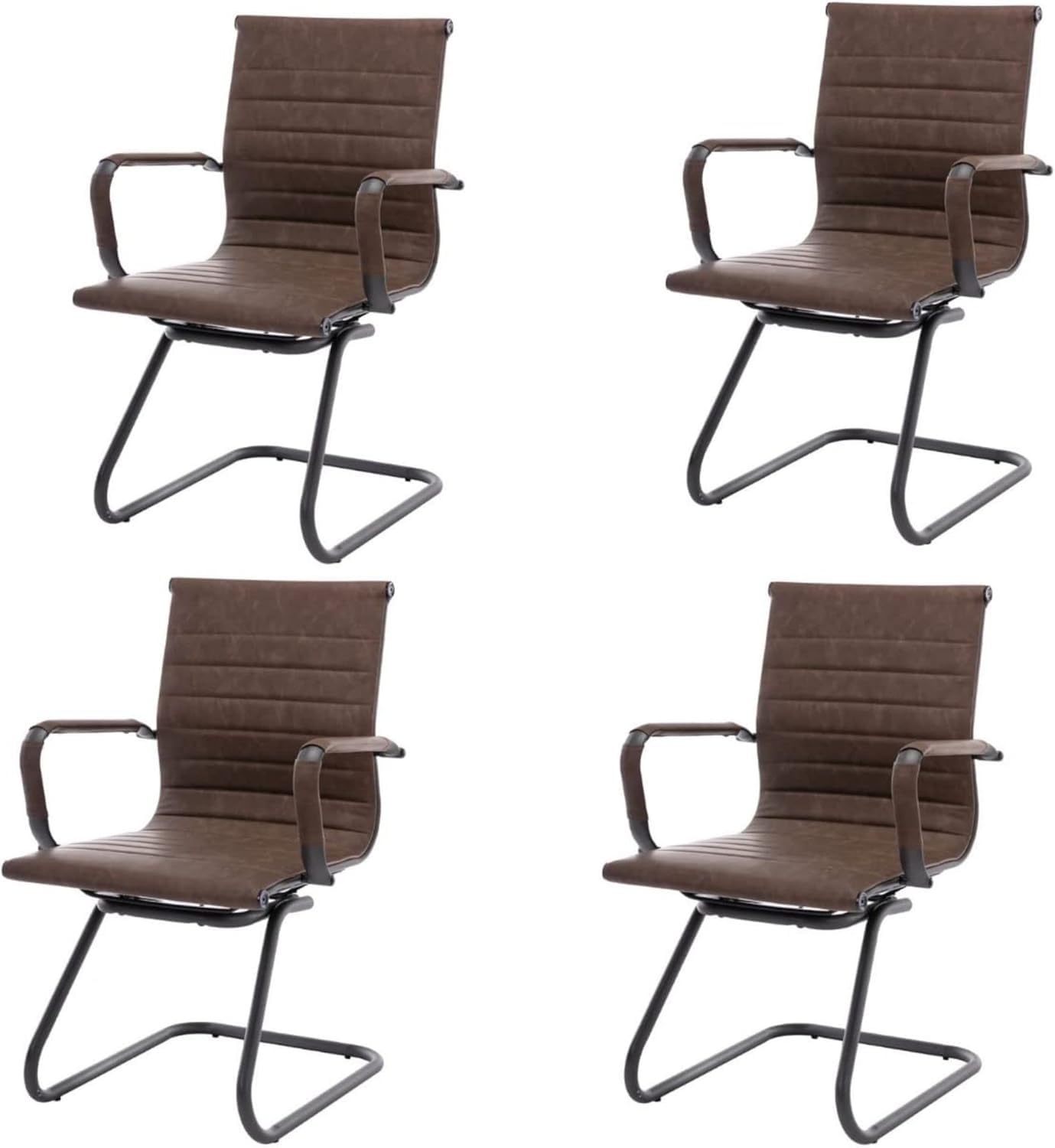 HNY 4-Pack PU Leather Office Guest Chairs