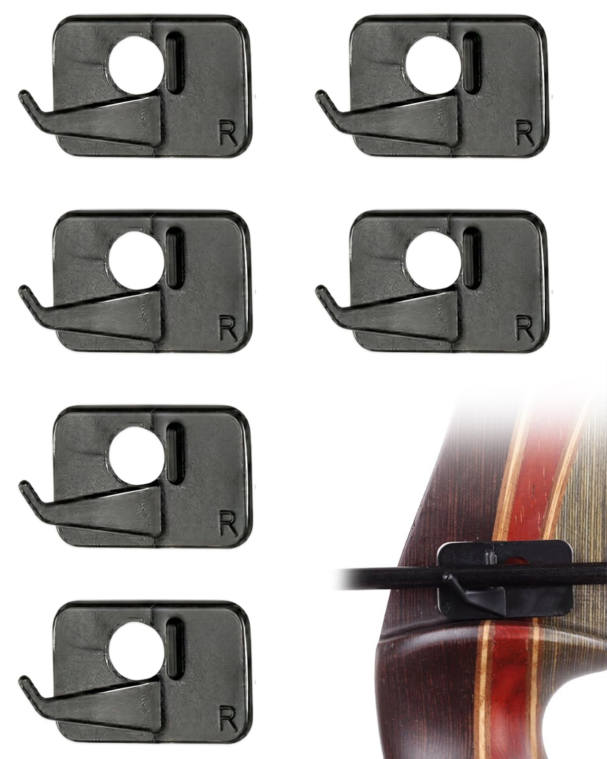 6 Pièces Repose-Flèche Auto-Adhésif en Plastique pour Arc Recurve, Assure un Guidage Stable & Précis de la Flèche pour Tir à l'Arc & Chasse