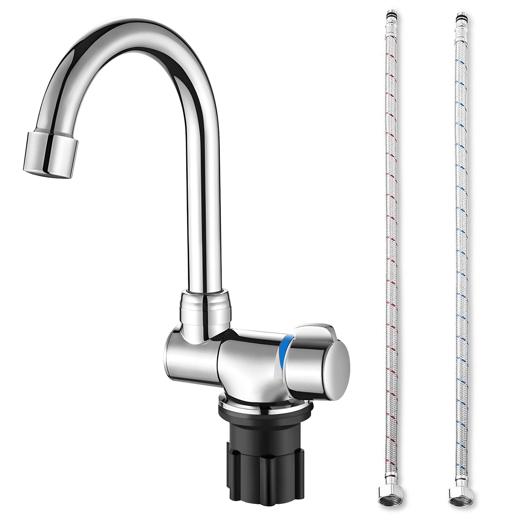Grifo plegable de chenilla rotación de 360 grados, grifo de agua fría y , grifo de cobre para barcos