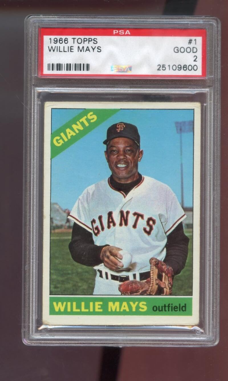 1966 Topps #1 Willie Mays San Francisco Giants PSA 2 Graded Baseball Card MLB