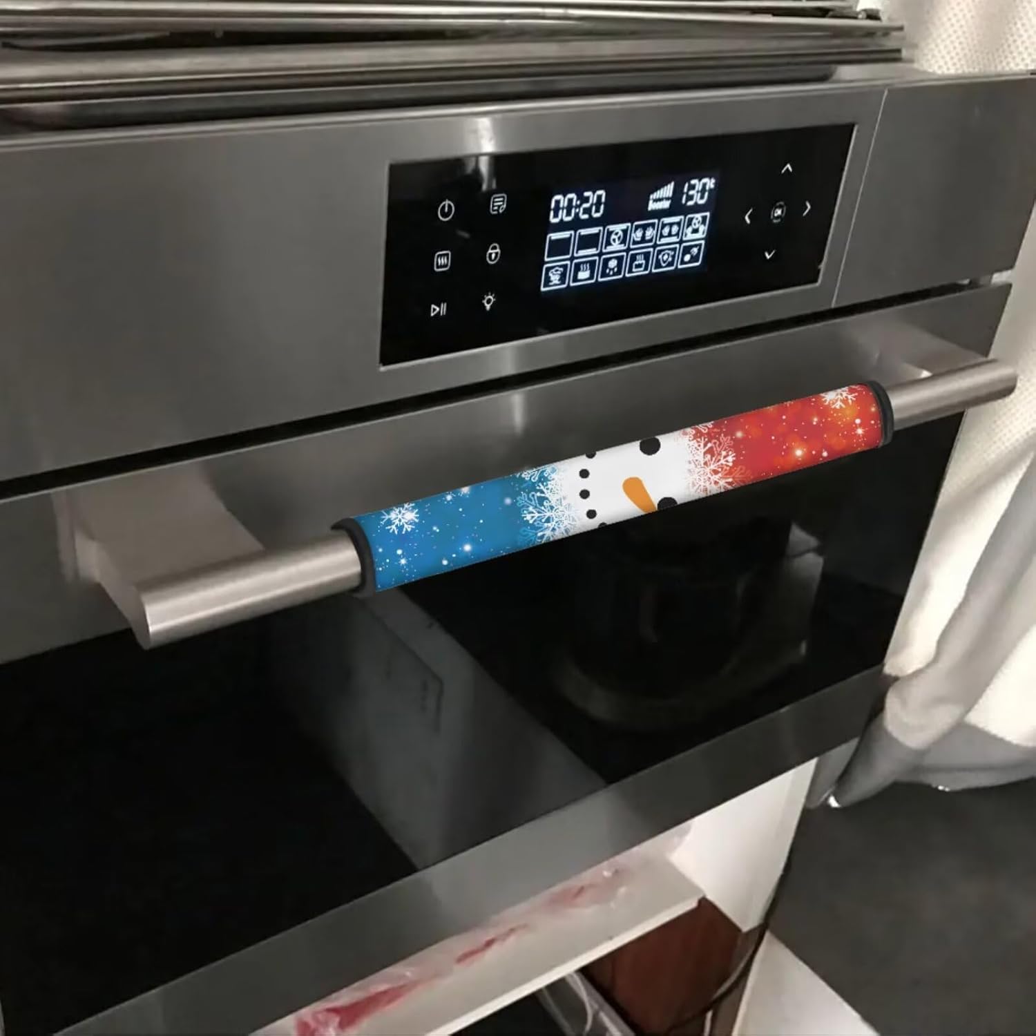 Christmas Snowflake Fridge Door Handle Covers Set of 6 Christmas Kitchen Decorations Snowman Appliance Door Handle Covers for Fridge Dishwashers Microwave Home Kitchen Indoor Decorations
