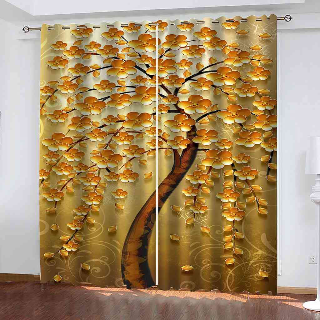 Rideaux occultants phoniques et thermiques en polyester 3D pour chambre