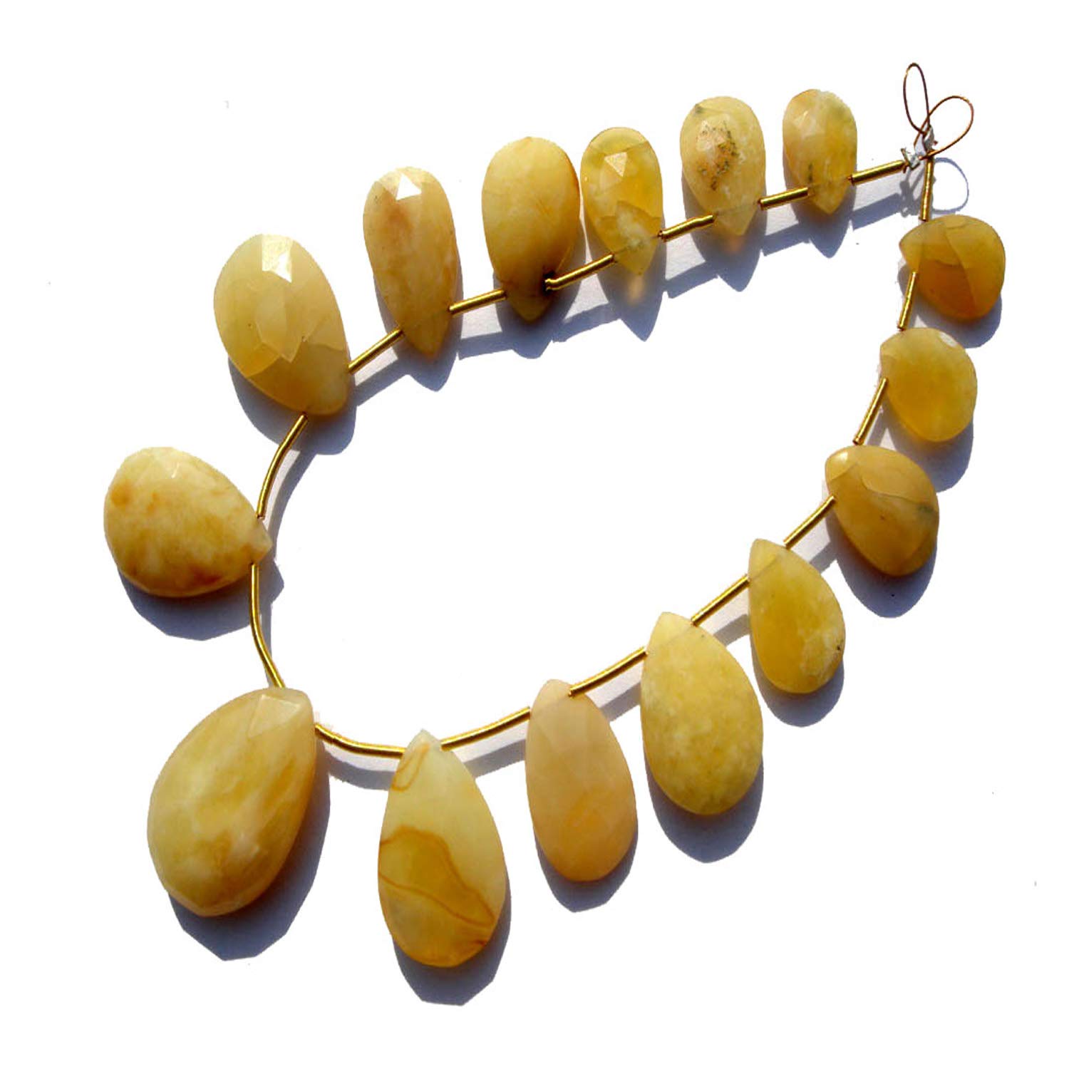 Opale jaune perles marquises lisses pour fabriquer vos bijoux d'été bohèmes chic