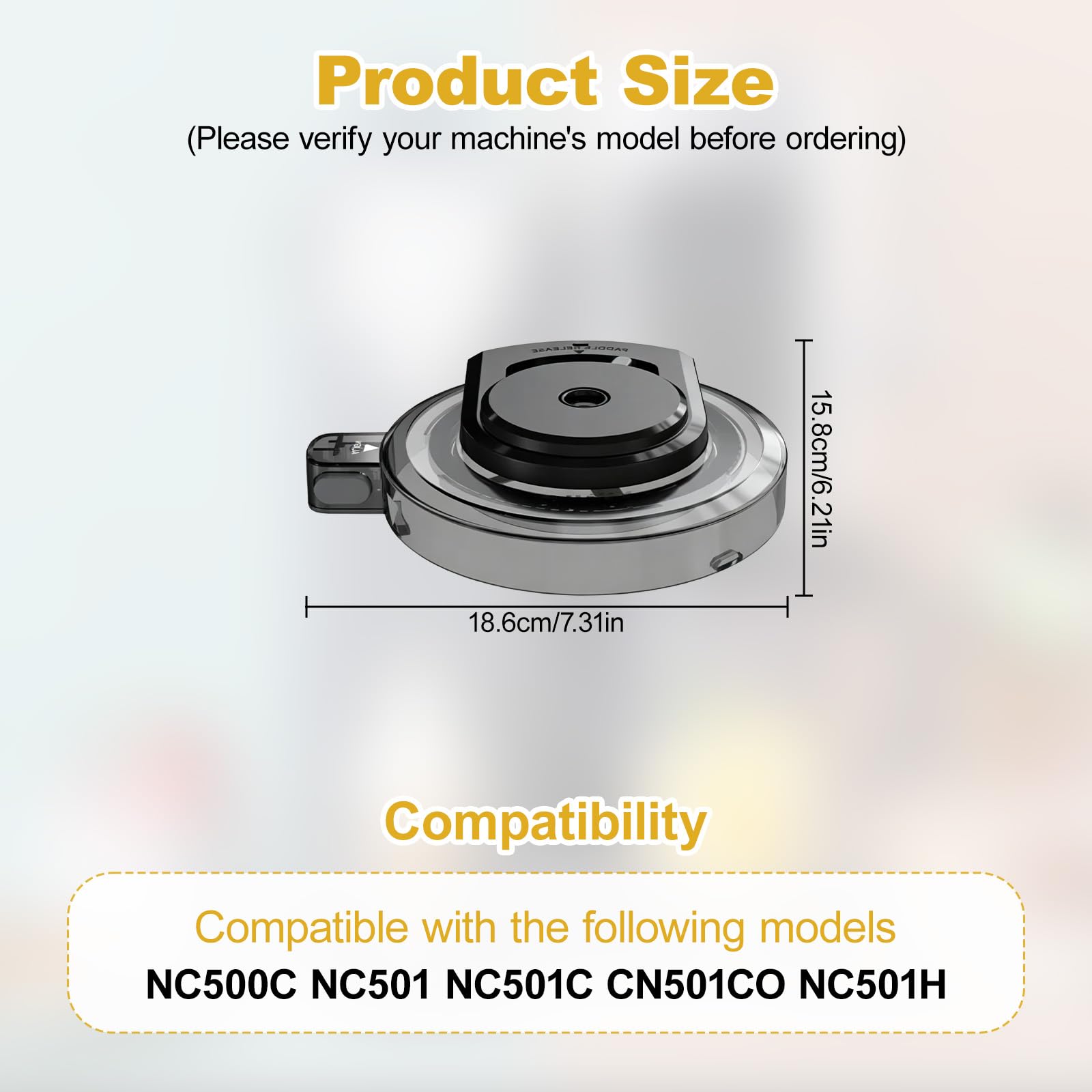 Äußerer Schüsseldeckel für Eismaschine NC501 Serie, Kompatibel mit NC500C NC501 NC501C CN501CO NC501H, Wiederverwendbarer Deckel Zubehör kompatibel