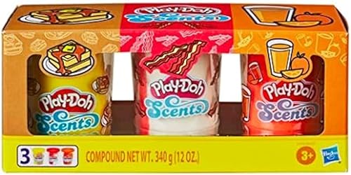 PLAY-DOH Aromas compuesto de modelado perfumado para el desayuno para niños de 3 años en adelante, paquete de 3, recipientes de 4 onzas, no tóxico