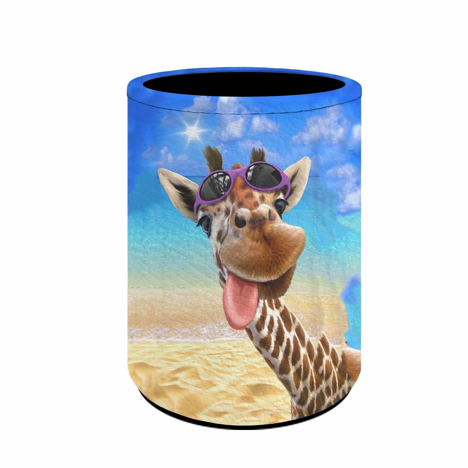 chaqlin Funny Giraffe Pen Holders, PU Leather Pencil Cup for Women Men,Cool Office Pen Organizer Control Storage Box Durable Pen Pot Boys Girls School Pen Case โ image 1
