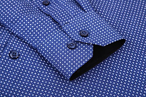 Alex Vando Mens Printed Dress Shirts Long Sleeve Regular Fit Button Down Shirt