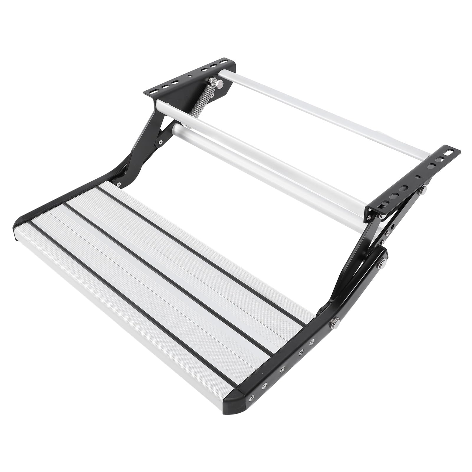 Wakects Escalón para Autocaravana, Escalera de Tijera Plegable de Aluminio, Antideslizante, Capacidad 200 Kg