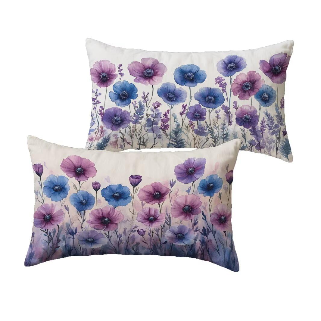 Coussin exterieur impermeable 40x70 violet housse velours