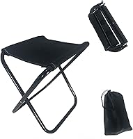 Vista 1 de Mini silla de camping, taburete de pesca de aleación de aluminio plegable al aire libre, taburete de camping portátil, con bolsas de almacenamiento