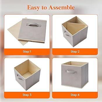 Cubi Portaoggetti Pieghevoli LIFEWIT - Set Di 8, Grigio, Per Armadio E Casa - Foto 4