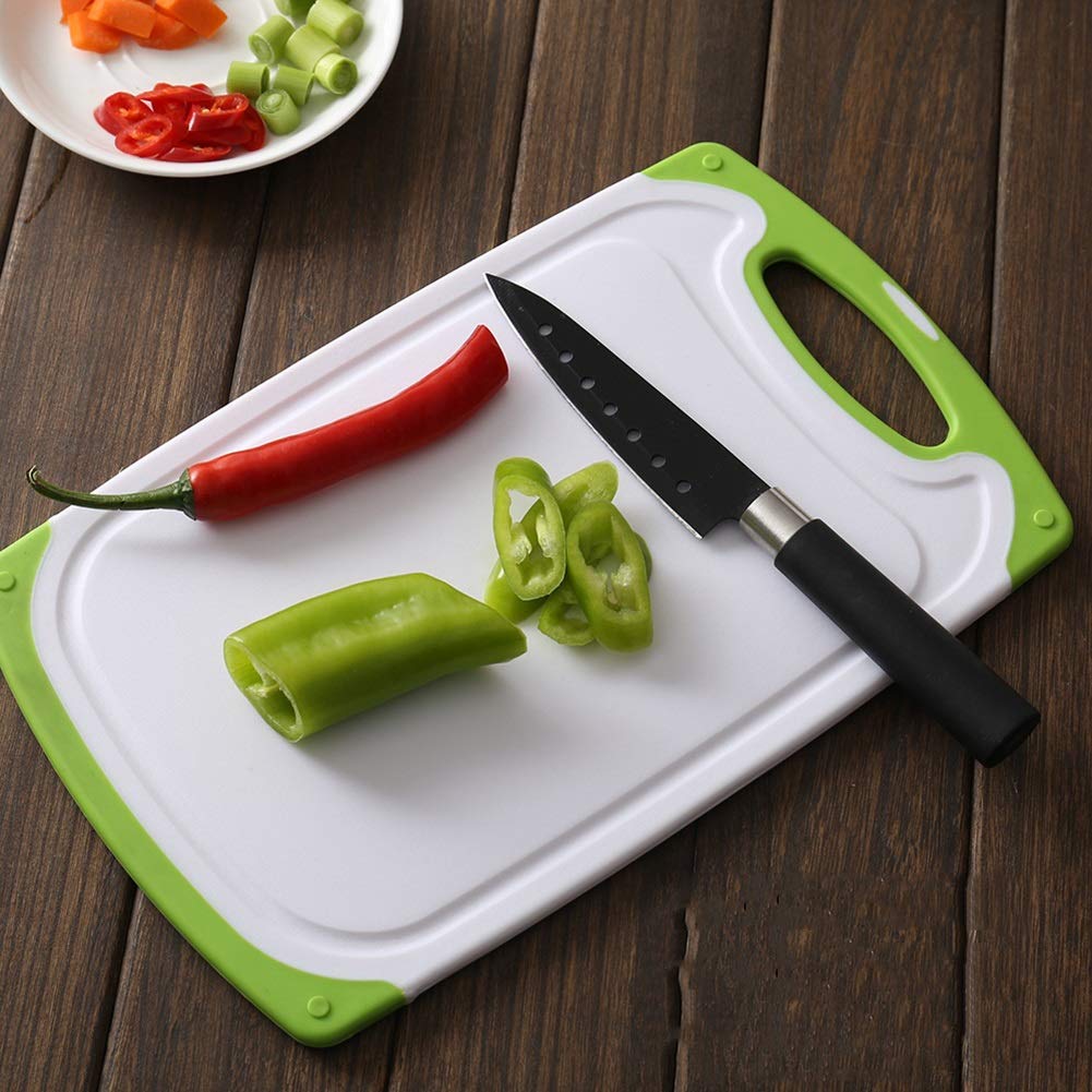 Panneau de découpage de cuisine de cuisine de cuisine avec des rainures de jus de fruits de jus, un coffre-fort de lave-vaisselle en plastique portable, une carte de supplément pour bébé Plaque de cou